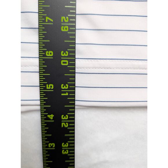 FootJoy Mens Golf Polo Shirt - Large White Pinstripe Performance Stretch - Picture 5 of 7